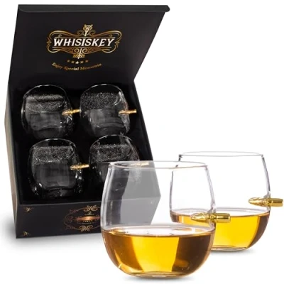 Imagen de Whisiskey Juego de vasos whisky 4 (4 x 285 ml) regalo regalos para hombres cumpleaños hombre caja