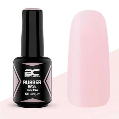 Imagen de Rubber Base Baby Pink 15ml Rosa Bebe Esmaltes Semipermanentes Autonivelante y duradero Fortalecer uñas Bernal Cosmetics