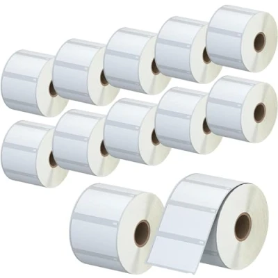 Imagen de Powerwerk 5 rollos de etiquetas autoadhesivas 11354 compatibles con DYMO S0722540, 57 mm x 32 mm, 10000 multiusos para LabelWriter 450 Series y 4XL