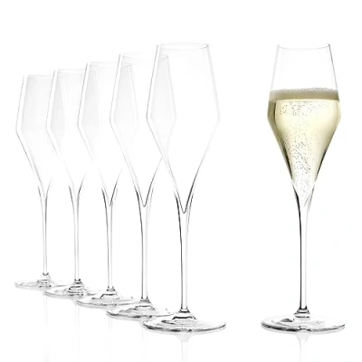Imagen de Stölzle Lausitz Copa de champán Q1 / Juego 6 copas sopladas a mano/vasos aperitivo/copas vino prosecco