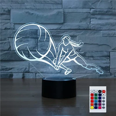 Imagen de SUPERHONGJIHAO Luz nocturna para niños, lámpara LED de voleibol 3D con control remoto, 16 colores cambiantes, regalo cumpleaños niños