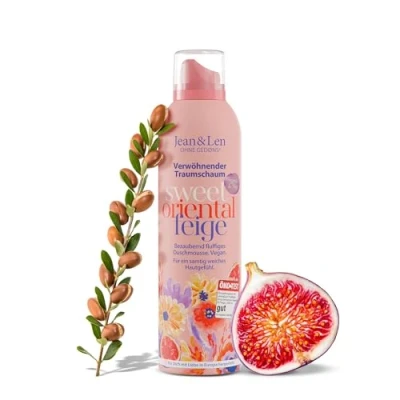 Imagen de Jean&amp;Len Traumschaum Espuma de ducha hidratante con aceite argán E higo, tecnología gel a espuma, vitamina y glicerina vegetal, sin parabenos ni siliconas, 200 ml