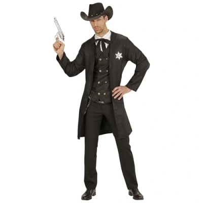 Imagen de WIDMANN 19304 adultos Disfraz Sheriff, hombre, color negro , color/modelo surtido