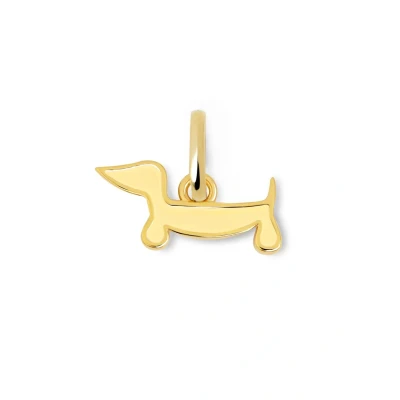 Imagen de SINGULARU Charm Mini Perro Teckel Enamel Amarillo. Latón con Acabado en Baño de Oro 18kt. Colgante Esmalte Color. Joyas para Mujer