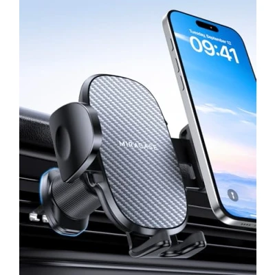 Imagen de Miracase 2025 Soporte Movil Coche [Gancho Metálico Resistente] Suporte Telemovel Carro en Rotación 360 y Manejo con una Sola Mano,Compatible Móviles 4.0&#039;&#039; 7.0&#039;&#039;