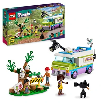 Imagen de LEGO 41749 Friends Unidad Móvil de Noticias, Juego Creativo para representar periodistas retransmitiendo las noticias con Camión Juguete y Figura Búho, Regalos Niñas Niños 6 Años o Más