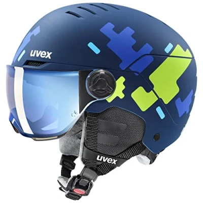 Imagen de Uvex Rocket jr Visor Casco de esquí, Niños Unisex, Blue Puzzle Matt, 51 54 cm
