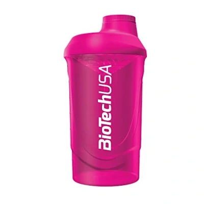 Imagen de BioTechUSA Wave Shaker Botella Mezcladora 100% a Prueba de Fugas Mezcla Mejorada Duradera y Segura Fácil Usar Limpiar, 600 ml, Magenta