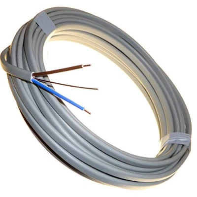 Imagen de 10 metros de 1,5 mm 6242Y cable plano doble y tierra BASEC cables eléctricos azul marrón