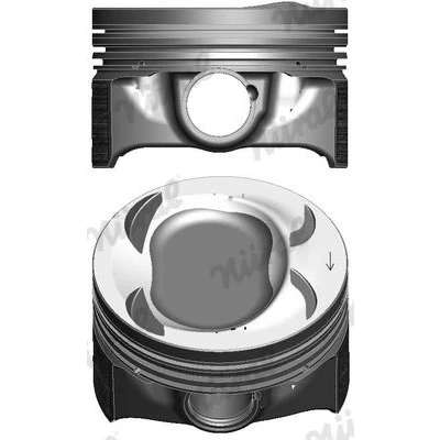 Imagen de NÜRAL Elastoval 87 433907 10 Pistóns 77 con soporte segmento pistón, Biela trapecial VOLKSWAGEN: GOLF 5, 6, Scirocco III, SEAT: Ibiza 4 ST