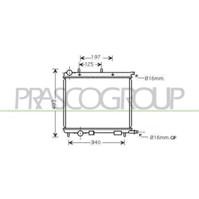 Imagen de PRASCO CI304R001 Radiador, refrigeración del motor Aluminio 380 402, 389 23, 22 Aletas soldadas CITROËN: C2 Hatchback, C3 I Hatchback