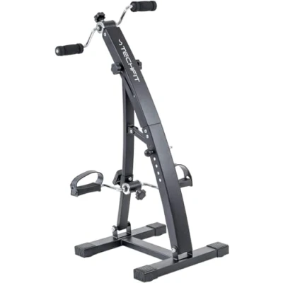 Imagen de TechFit Mini Bicicleta de Recuperación con Doble Manivela Ajustable, Adecuada para Ejercitar Pies y Brazos, Monitor LCD Incorporado