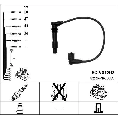 Imagen de NGK 6983 Juego de Cables Encendido 4 OPEL: Astra F Caravan, CC