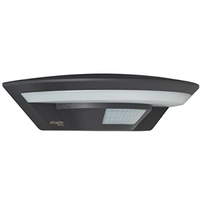 Imagen de Oktaplex lighting lámpara de exterior con detector movimiento, 10 W, 800 lm, 3000 K, blanco cálido, IP54, sensor, color antracita