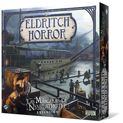 Imagen de Fantasy Flight Games Eldritch Horror: Las máscaras De Nyarlathotep Expansión Juego Mesa Cooperativo Misterio a Partir 14 Años 1 8 Jugadores 2 4 Horas por Partida Español
