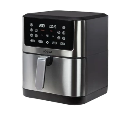 Imagen de Jocca Freidora de Aire 8 L Airfryer Gran Capacidad sin Aceite Litros Pantalla LED Táctil Cocina Sana Horno Temporizador Temperatura Ajustable 1800W Plata