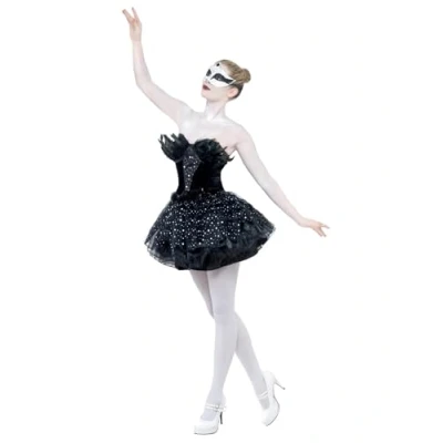 Imagen de Smiffys Disfraz de cisne negro gótico, Negro, con vestido