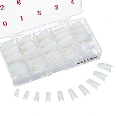 Imagen de MELLIEX 500 Piezas Uñas Falsas Puntas de Artificiales Acrílico Natural Francesas con Caja para Mujeres Niñas
