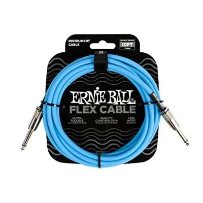 Imagen de Ernie Ball Flex Cable para instrumentos, recto/recto, 3m Azul