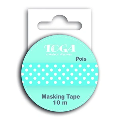 Imagen de DRAEGER PARIS 1886 Toga MT30 Masking Tape Lunares Washi, Blanco/Azul, 5,5 x 7 1,5 cm