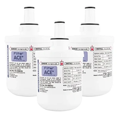 Imagen de ACE+ FA 0083U 3x Filtros de agua compatible con Samsung DA29 00003G, HAFIN2/EXP, 00003F, HAFIN1/EXP, HAFIN Filtro repuesto para frigorífico Replacement Refrigerator Filter