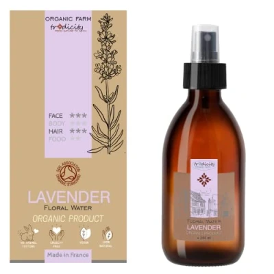 Imagen de Agua Floral de Lavanda Bio · Hidrolato Ecologico Tonico Facial, Corporal, para dormir, Purificador, Reposteria, Cuidado Piel, Bruma Facial 250 ml