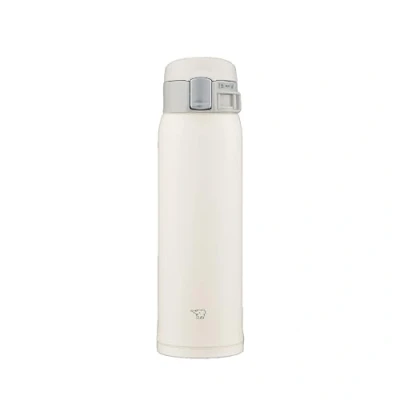Imagen de Zojirushi SM SF48 WM Botella de agua, bebida directa [apertura un toque], taza acero inoxidable, 480 ml, blanco pálido