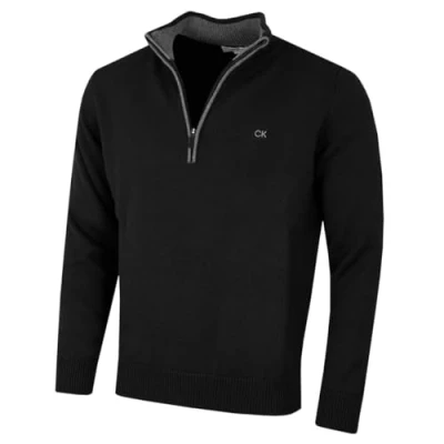 Imagen de Calvin Klein Jersey de Punto algodón con 1/2 Cremallera Negro XXXXL
