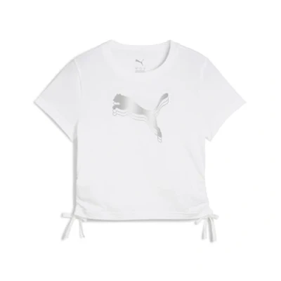 Imagen de Puma Metallic Knotted TEE Unisex Camiseta estampada para niños, Talla: 9 10a (10), White