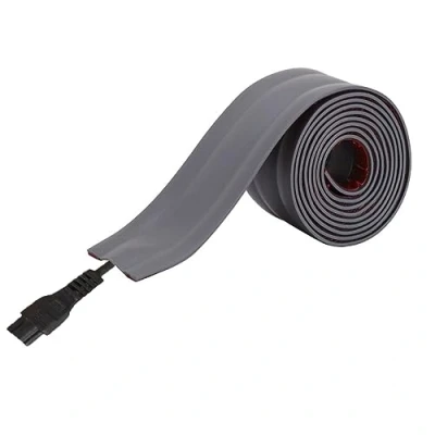 Imagen de 1m cubierta de suelo para cable, canaleta pasacables suelo, Protector cable alimentación autoadhesivo piso, proteger cables(Gray,35mm(1.37&#039;&#039;))