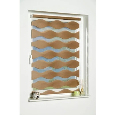 Imagen de K home Klemmfix Estor Doble (Onda sin Agujeros Taupe 90 cm X 150 (B L)