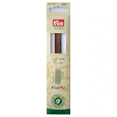 Imagen de Prym Strumpfstricknadeln Natural Farbig 15 cm 2,00 mm Agujas de Tejer, Madera, Multicolor, 2