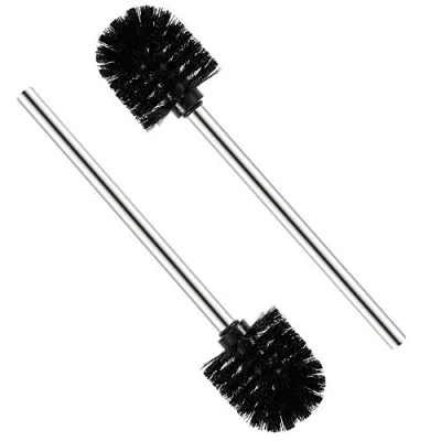 Imagen de Valschen Escobillas de Baño 2 pcs WC Cepillo para Inodoro Repuesto Acero Inoxidable 7.5 x 35 cm Negro