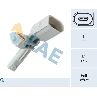 Imagen de FAE 78141 Sensor de ABS sin cable activo 2 VOLKSWAGEN: Tiguan I, Golf 7, Transporter 5, AUDI: Q7, A3 Sportback, Q2, SEAT: Leon III ST