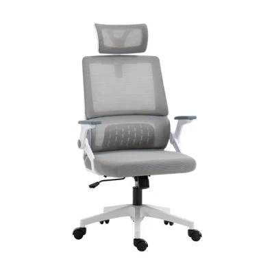 Imagen de Vinsetto Silla de Oficina Malla con Función Basculante Escritorio Giratorio Altura Reposacabezas Ajustable y Reposabrazos Carga 120 kg para Estudio 58x61x102 119 cm Gris