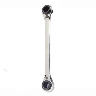 Imagen de POWERTOOL Llave combinada 4 en 1, doble extremo, llaves de trinquete anillo métricas para reparación, plateado