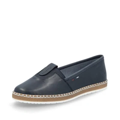 Imagen de Rieker Mujer Alpargatas M2261, señora Zapatos Planos,Zapatos Bajos,Zapatos de Verano,Zapatillas,Trenzados,marítimos,Azul (Blau / 14),36 EU 3.5 UK