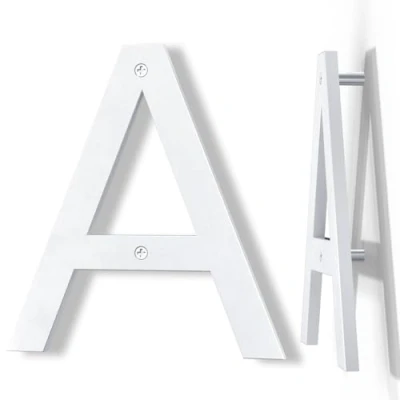 Imagen de Yafimea numeros para casa exterior moderno blanco, altura 20 cm, plástico ABS macizo, efecto 3D flotante (A)