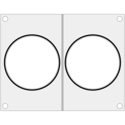 Imagen de HENDI Matriz, marco, molde, de sellado, 330005 Termoselladora bandejas, junta silicona negra, adecuado para 2 envases o recipientes redondos diámetro 115 mm cada uno, aluminio pulido