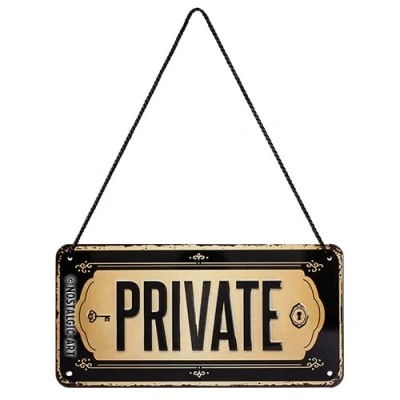 Imagen de Nostalgic Art, Cartel colgante retro, Private Letrero de advertencia como idea regalo, metálico, Diseño vintage para decoración, 10 x 20 cm
