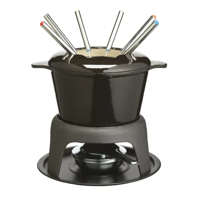 Imagen de MasterClass Fondue Set Cast Iron Black