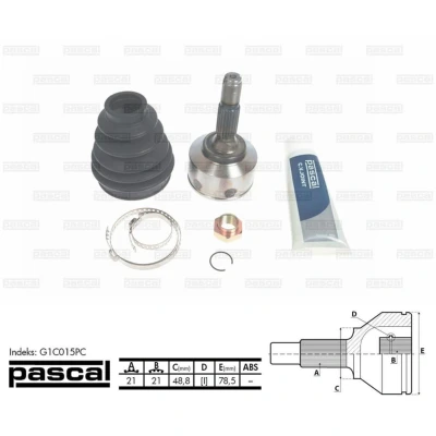 Imagen de PASCAL G1C015PC Junta Homocinética lado de rueda CITROËN: C3 I Hatchback, C4 Hatchback