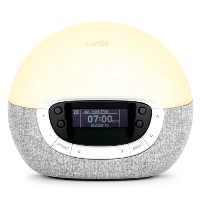 Imagen de Lumie Bodyclock Shine 300 Despertador con Luz, Simulación de Amanecer y Atardecer Graduales, 14 Sonidos, Luz Regulable, Radio FM