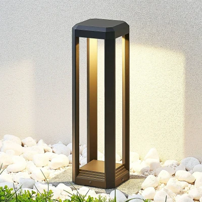 Imagen de LED Lámpara para exterior &#039;Fery&#039; (Moderno) en Gris hecho de Aluminio (1 llama,) Lucande iluminación senderos, baliza, farola