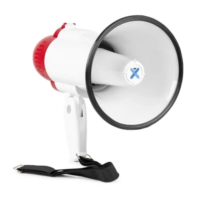 Imagen de Vonyx MEG020 Megáfono Compacto 20W, Ideal para Eventos Deportivos y Partidos hasta 700 Metros, Funciones de grabación Sirena, Asa con muñequera, Ajuste Volumen