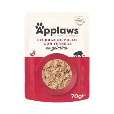 Imagen de Applaws Naural Cat Food Pouches Chicken with Beef in Jelly 16 x 70g Sachets