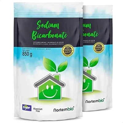 Imagen de Nortembio Bicarbonato de Sodio Ecológico 2x850 g. Origen 100% Natural. Sódico Sin Aluminio. Quitamanchas, Desodorizador y Blanqueante. para Limpieza con e Book Incluido.