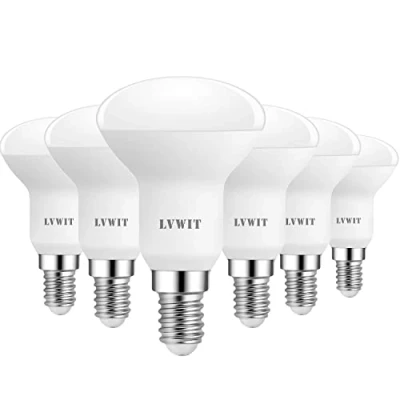 Imagen de LVWIT Bombillas LED E14, 7.2W Equivalente a 60W, 2700K Luz Blanca Cálida, Bombilla Reflector R50 806 LM, Bajo Consumo, El Ángulo del Haz 150. No Regulable Pack de 6 Unidades.
