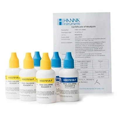 Imagen de PISCIVAL Botellas REACTIVO LÍQUIDO Cloro Libre 0,00 A 2050mg/L, (5,00mg/L) 300 Test.