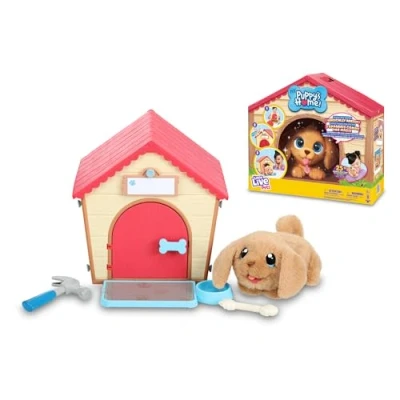 Imagen de Little Live Pets Puppy Home, Mascota interactiva con +25 Sonidos y reacciones, Perrito de Peluche, caseta Accesorios para Jugar, Juguete niños niñas Desde 4 años Edad, Famosa (LPP00000)